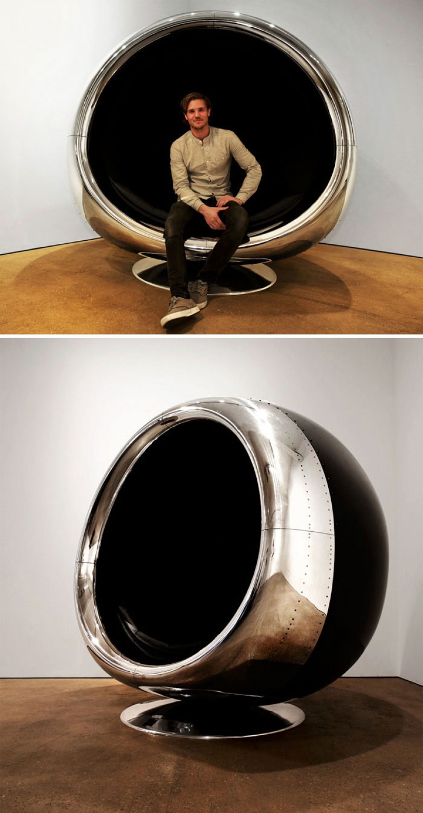 Under the wing of an airplane: fantastic furniture made from old airplane parts