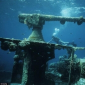 Underwater graveyard of ships