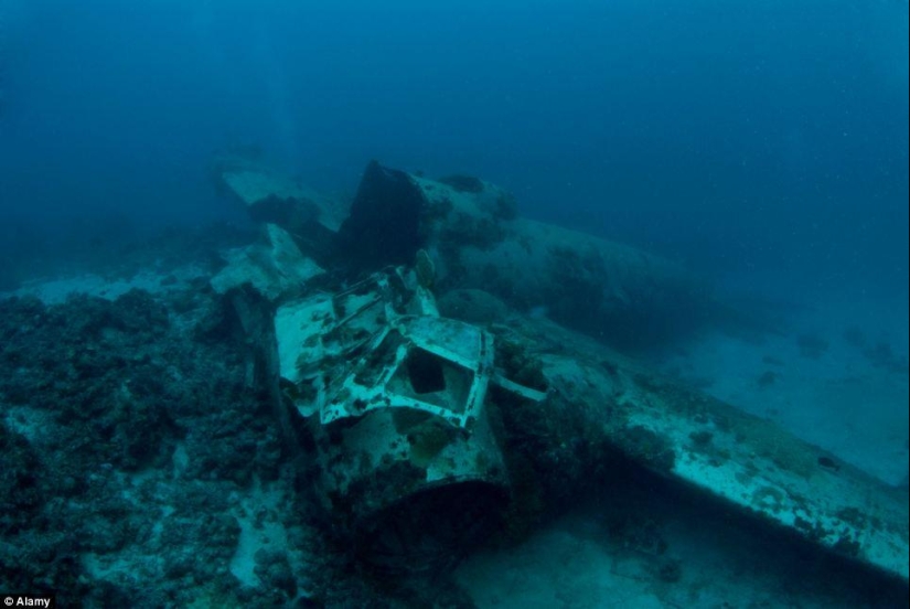 Underwater graveyard of ships