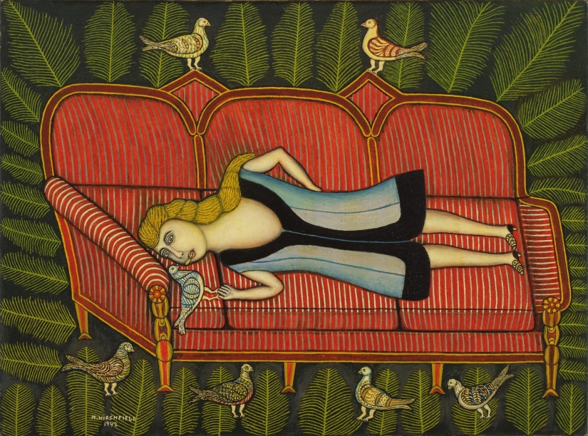 Unique paintings of Morris Hirshfield, who began drawing out of boredom at 65