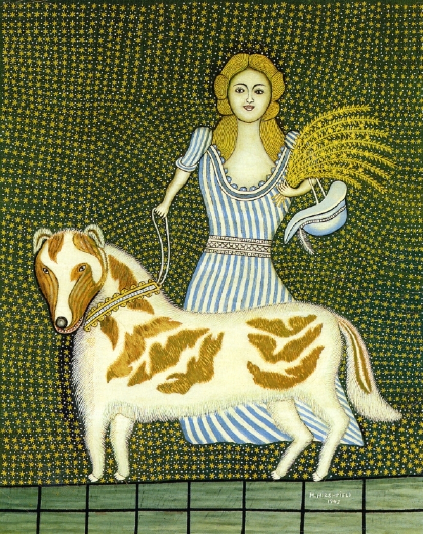Unique paintings of Morris Hirshfield, who began drawing out of boredom at 65