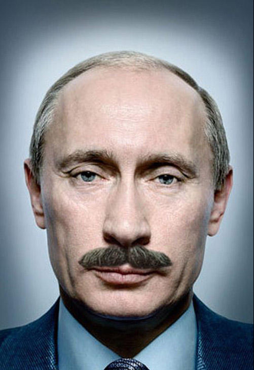 Unusual mustache fan site for Putin