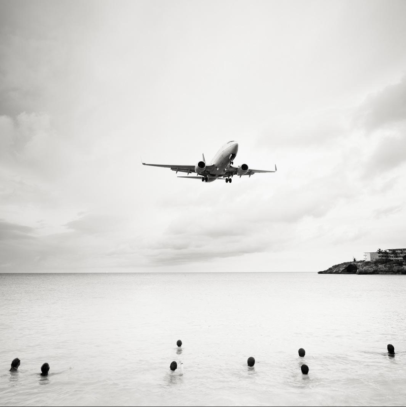 Vacaciones extremas cerca del aeropuerto de la isla de San Martín