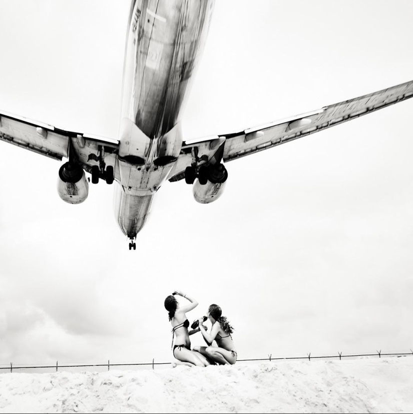 Vacaciones extremas cerca del aeropuerto de la isla de San Martín