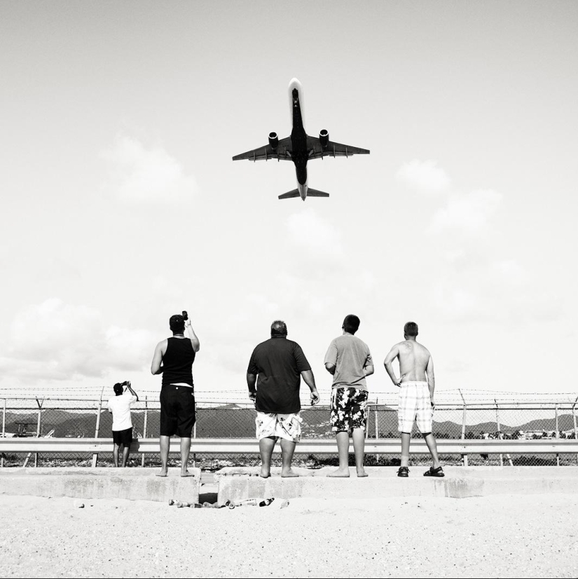 Vacaciones extremas cerca del aeropuerto de la isla de San Martín