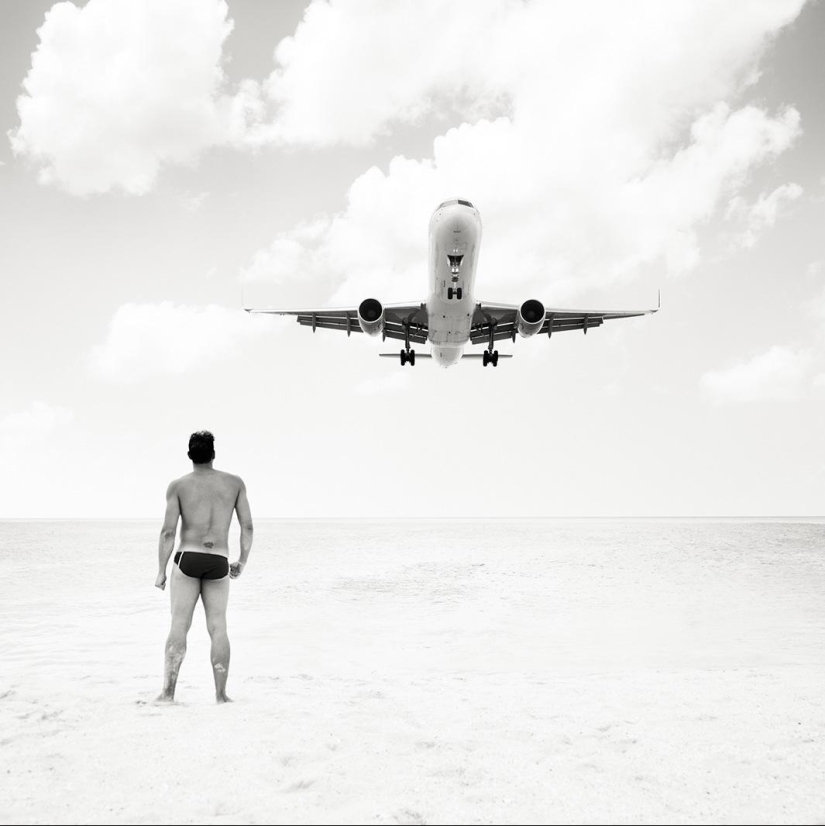 Vacaciones extremas cerca del aeropuerto de la isla de San Martín