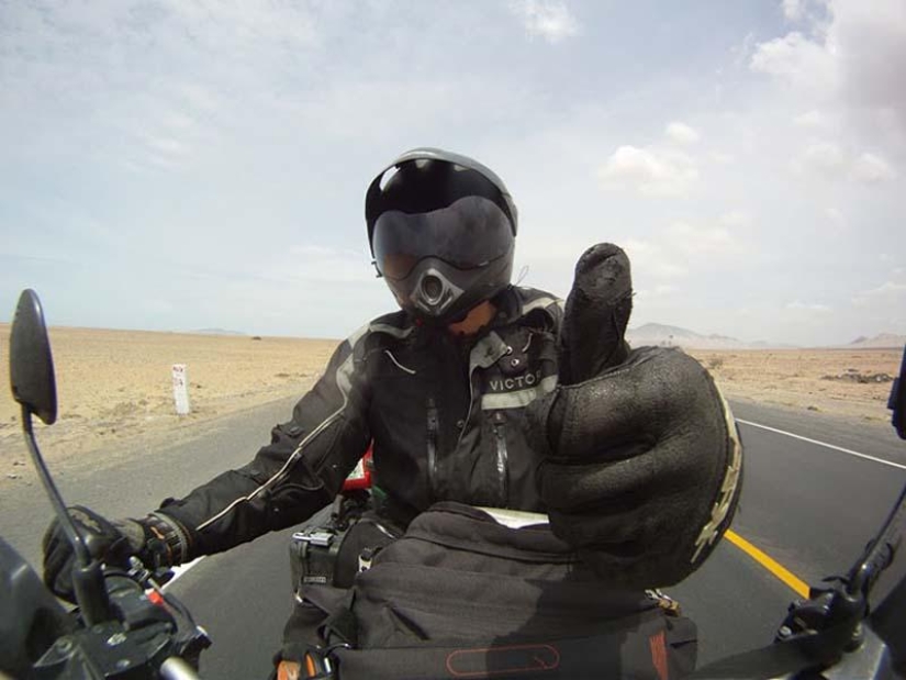 Viaje en moto solo de 82,500 millas