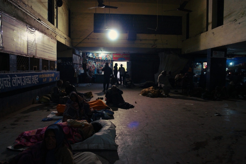Vida nocturna de la estación india