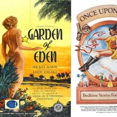 Viejos carteles de películas porno, similares a anuncios de películas de aventura y melodramas