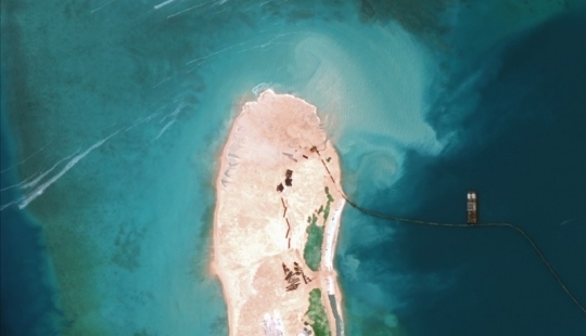 View from heaven: how the Chinese are building islands in the disputed territory