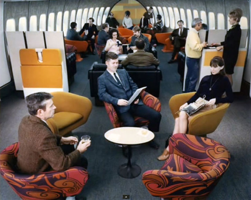 Vuelo de lujo en los años setenta en un Boeing 747