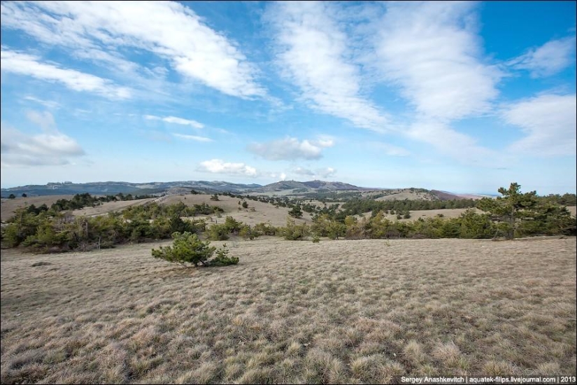 Walk under the clouds. Ai-Petri Plateau in Crimea