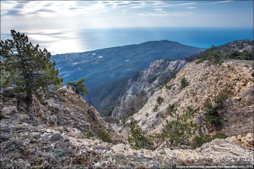 Walk under the clouds. Ai-Petri Plateau in Crimea