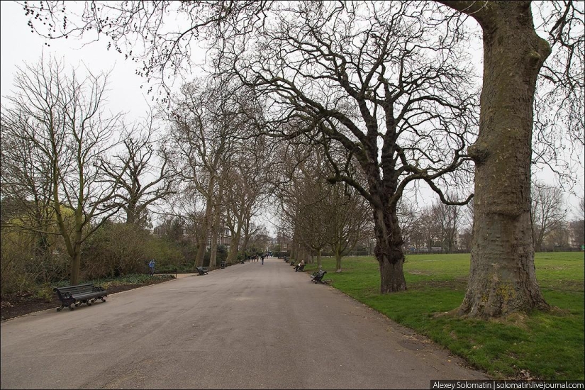 Walking in London in spring