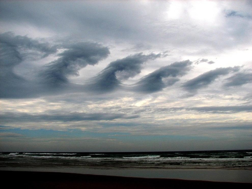 Wave-like Kelvin-Helmholtz clouds