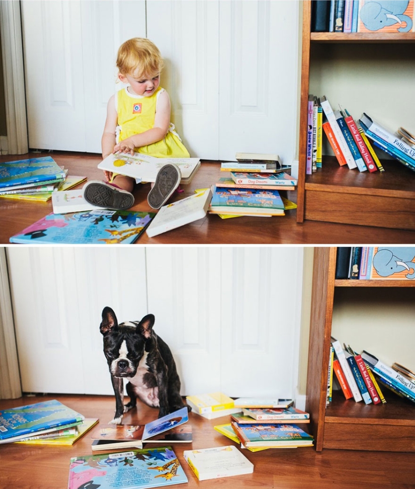 Well, a very sweet couple in a funny family photo project by Jesse Holland