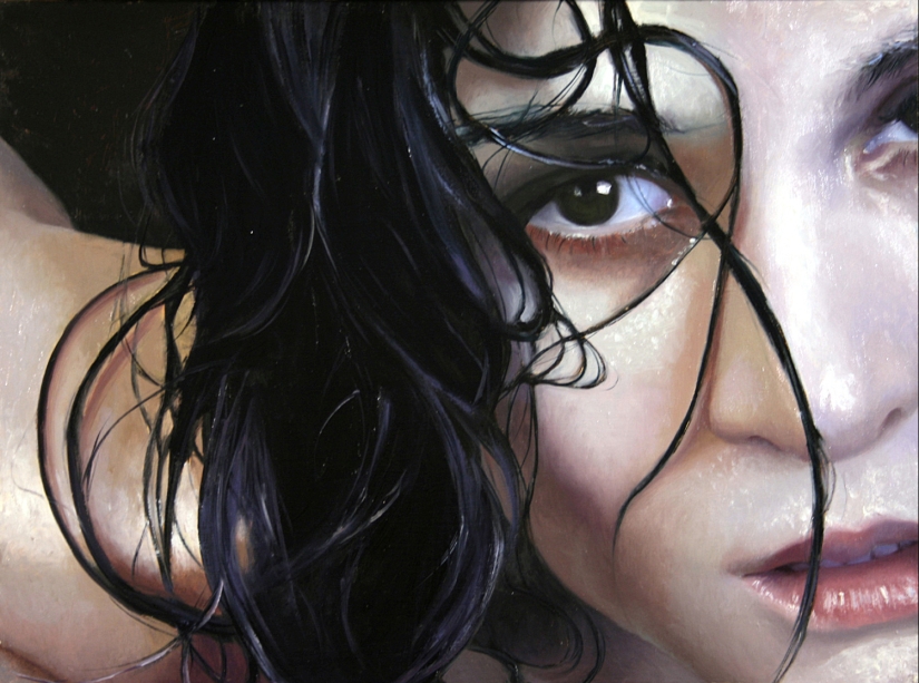 Wet girls in sensual paintings by artist Alissa Monks