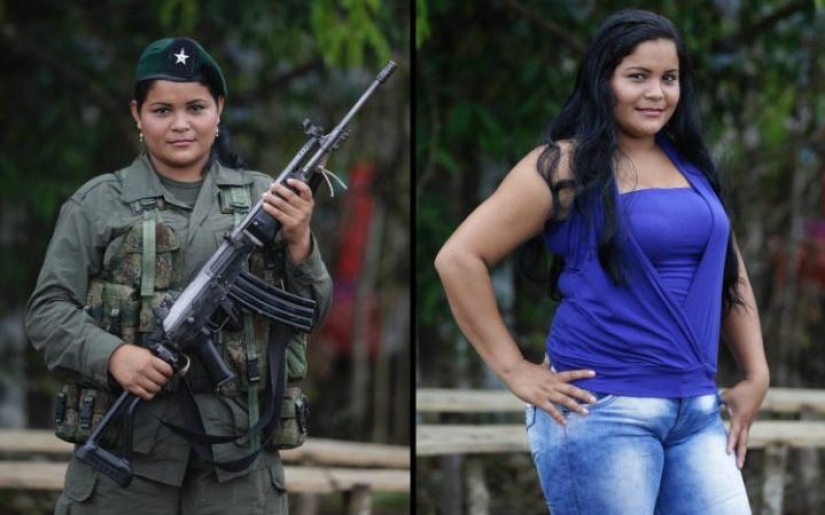 What do the girls who have been serving since adolescence in the rebel group of Colombia look like