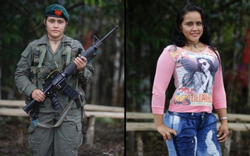 What do the girls who have been serving since adolescence in the rebel group of Colombia look like