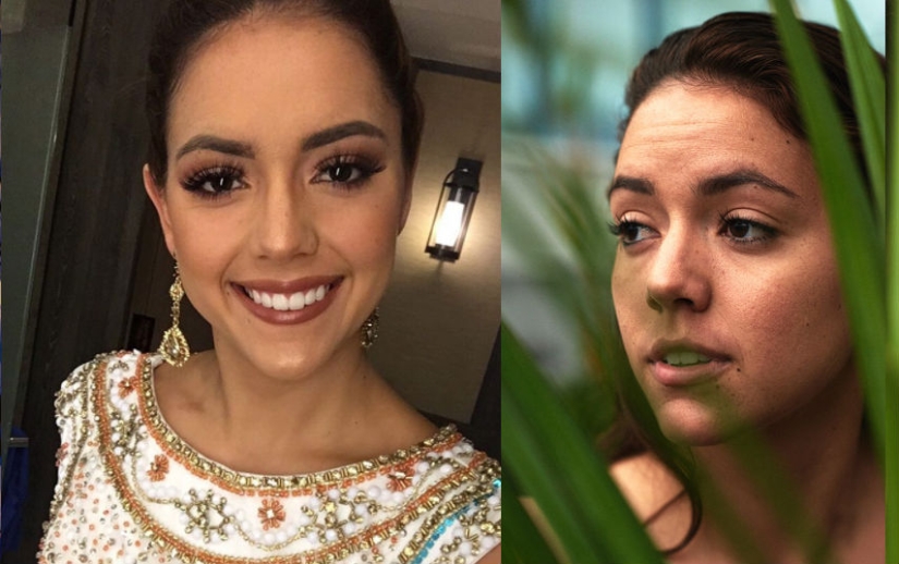 What do the participants of "Miss Universe 2016" look like without makeup