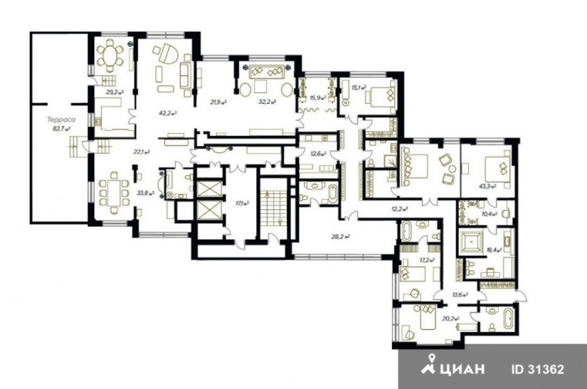 What does the most expensive apartment for rent in Moscow look like for 5 million a month