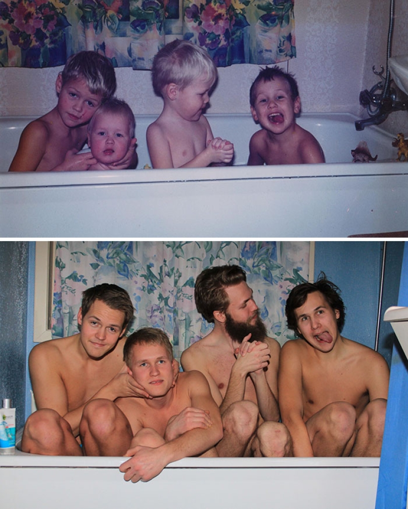 What has grown, has grown — the 19 best attempts to reproduce children's photos