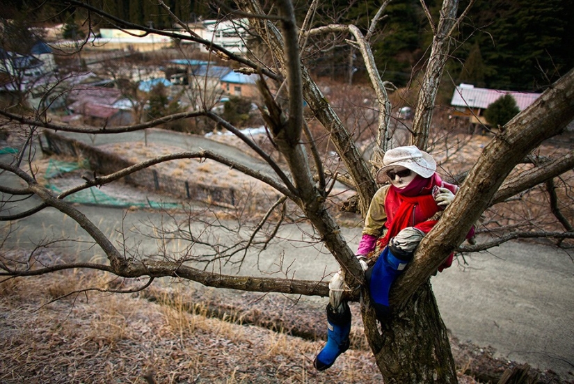 Why do 35 people and 150 stuffed animals live in a Japanese village?