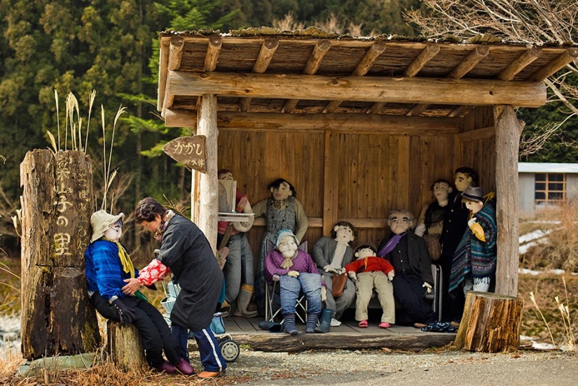 Why do 35 people and 150 stuffed animals live in a Japanese village?