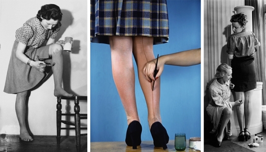 Why early woman painted the legs and painted them a line with a pencil