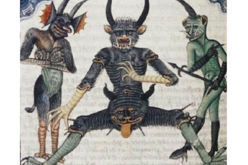 Why in the Middle Ages demons were painted with faces between their legs