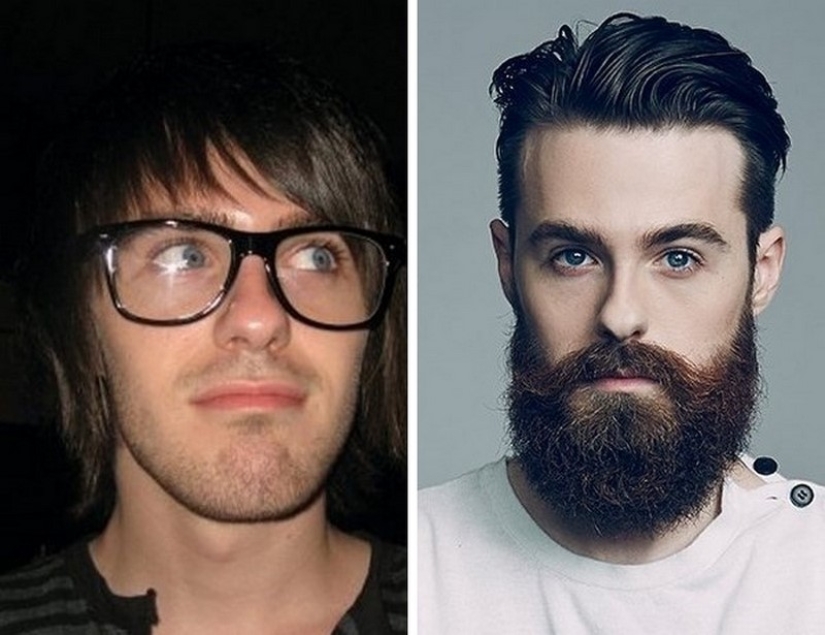 With and without a beard: 25 photos of how facial hair changes men