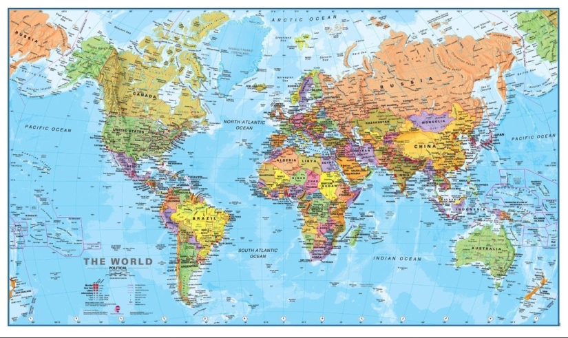 World maps - what they look like in different countries