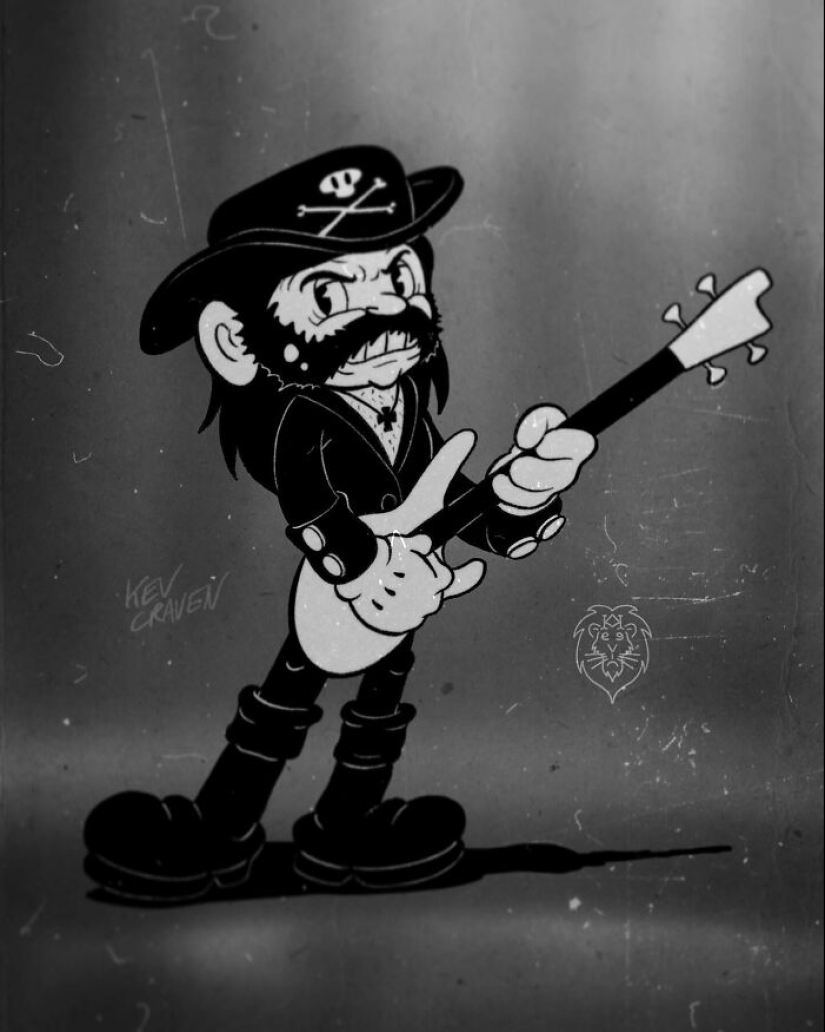 10 estrellas de rock reinventadas como personajes de dibujos animados de la década de 1930 dibujados por este artista