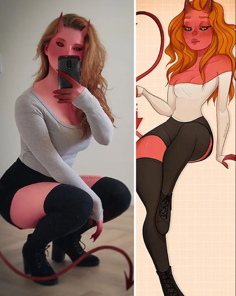 10 On-Point Cartoon Characters Recreated From Images That This Artist Took Of Herself