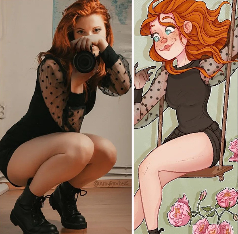 10 On-Point Cartoon Characters Recreated From Images That This Artist Took Of Herself