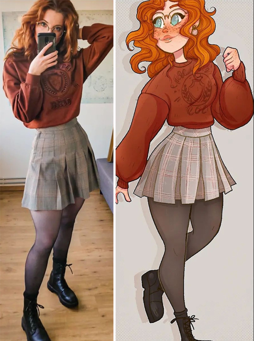 10 On-Point Cartoon Characters Recreated From Images That This Artist Took Of Herself