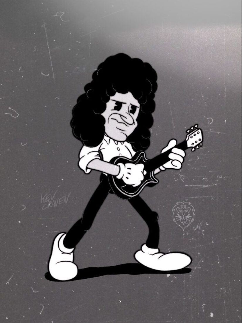 10 Rock Stars Reimagined As Cartoon Characters From The 1930s Drawn By This Artist