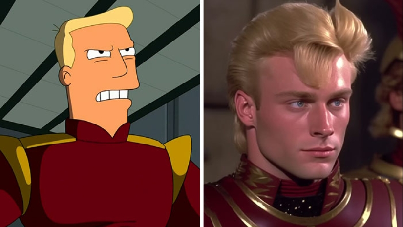 11 Side-By-Side Pics Showing Futurama Characters And Their 80s Sci-Fi Movie Versions