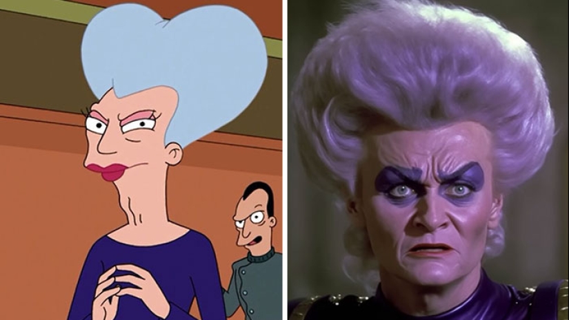 11 Side-By-Side Pics Showing Futurama Characters And Their 80s Sci-Fi Movie Versions