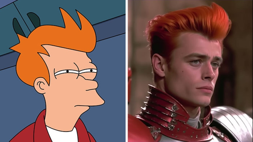 11 Side-By-Side Pics Showing Futurama Characters And Their 80s Sci-Fi Movie Versions