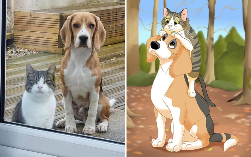 12 adorables retratos de mascotas en estilo Disney de esta artista