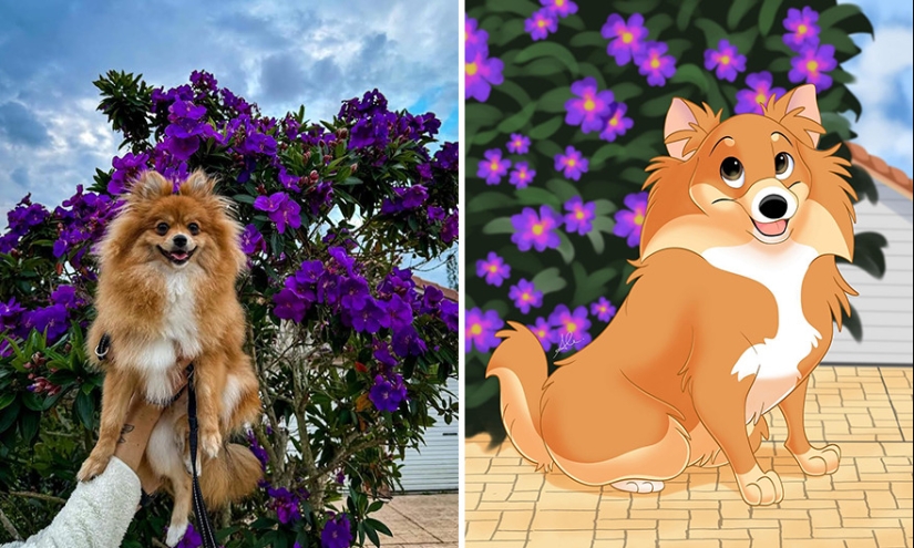 12 adorables retratos de mascotas en estilo Disney de esta artista