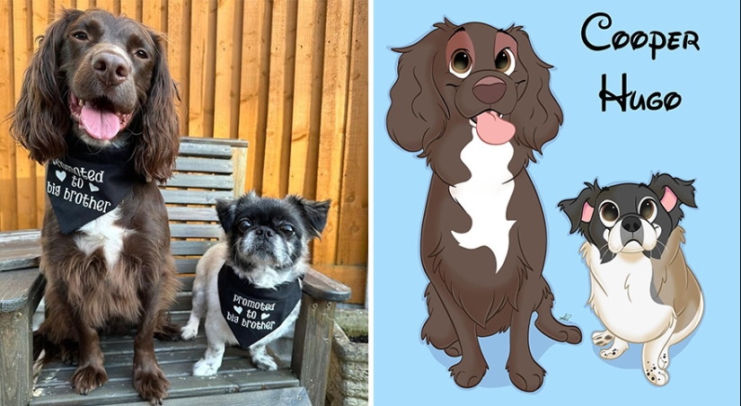 12 adorables retratos de mascotas en estilo Disney de esta artista