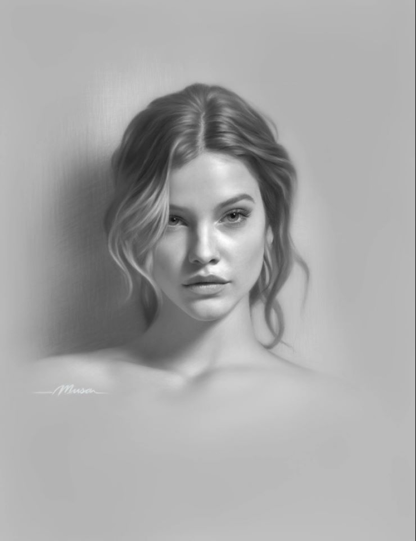 12 beautiful girls in Hyper-realistic pencil portraits from Musa Celik