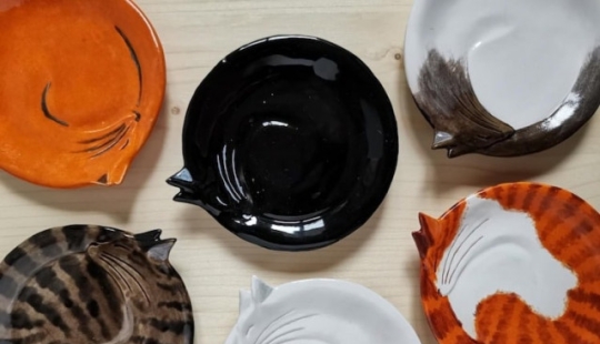 12 hermosos platos decorativos en forma de gatos ceñidos