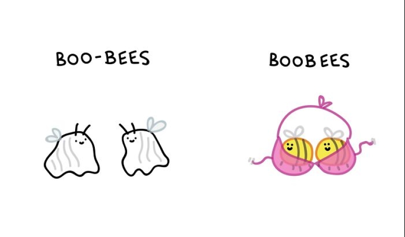 12 Illustrations Highlighting The Funny Differences Between Words That I Created