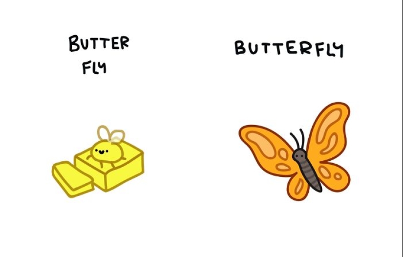 12 Illustrations Highlighting The Funny Differences Between Words That I Created