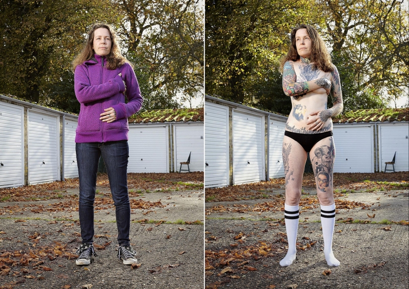 14 fotos de amantes del tatuaje inglés en ropa y sin ropa
