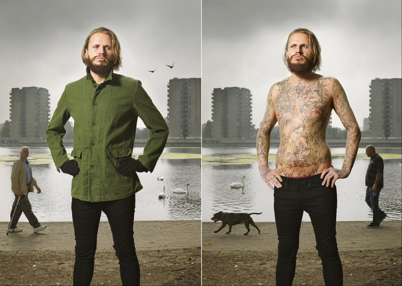 14 photos of English tattoo lovers in clothes and without