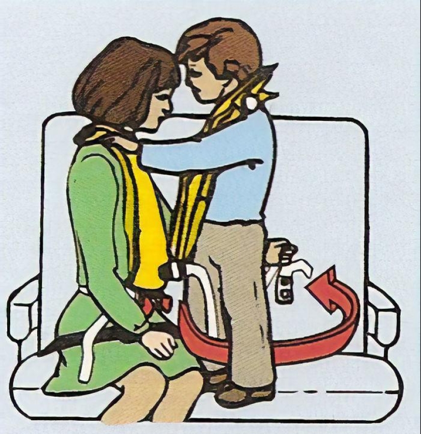 15 clumsy safety cards from airplanes in which artists didn't even try